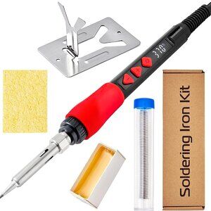 Soldering Iron Kit, 60W 120V Digital LED Display 5-in-1, Solder Wire, Flux Rosin